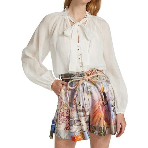 💕ZIMMERMANN💕 Botanica Butterfly Blouse ~ Pearl White 3 = US 10 Large - Picture 5 of 16